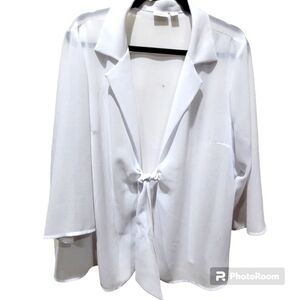 Cato Size 18/20W White Coverup Beach VCAY Sheer Tie String